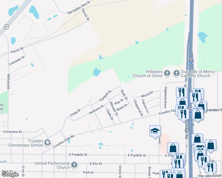 map of restaurants, bars, coffee shops, grocery stores, and more near 203 Delmore Drive in Hillsboro