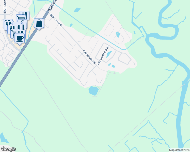 map of restaurants, bars, coffee shops, grocery stores, and more near 10 Montero Drive in Savannah