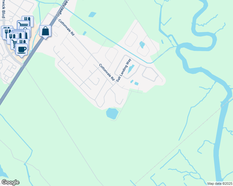 map of restaurants, bars, coffee shops, grocery stores, and more near 10 Montero Drive in Savannah