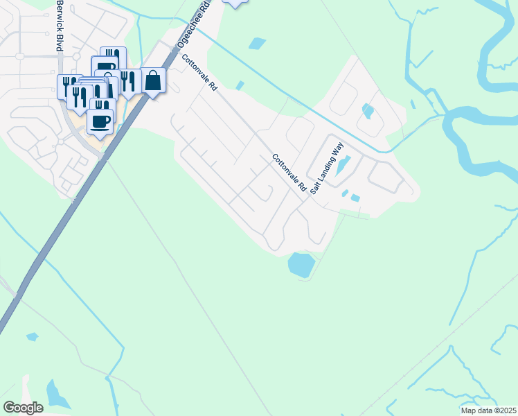 map of restaurants, bars, coffee shops, grocery stores, and more near 14 Tahoe Drive in Savannah