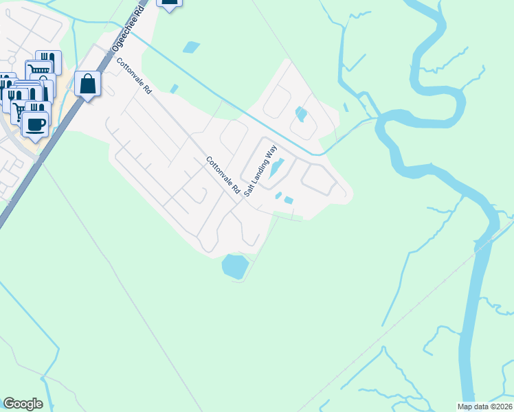 map of restaurants, bars, coffee shops, grocery stores, and more near 197 Salt Landing Circle in Savannah