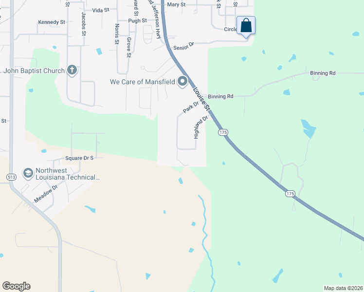 map of restaurants, bars, coffee shops, grocery stores, and more near 1503 Starks Street in Mansfield