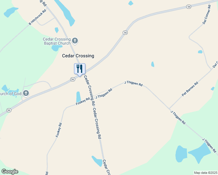 map of restaurants, bars, coffee shops, grocery stores, and more near 161 J Thigpen Road in Lyons