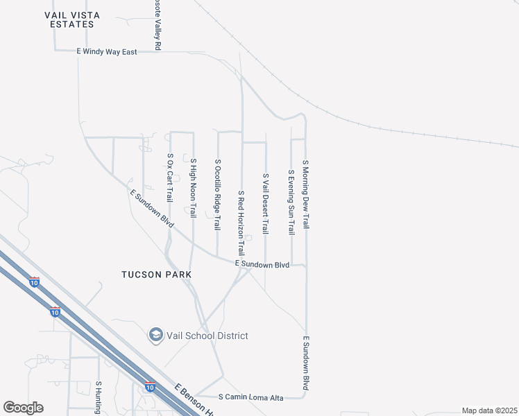 map of restaurants, bars, coffee shops, grocery stores, and more near 12762 South Vail Desert Trail in Vail