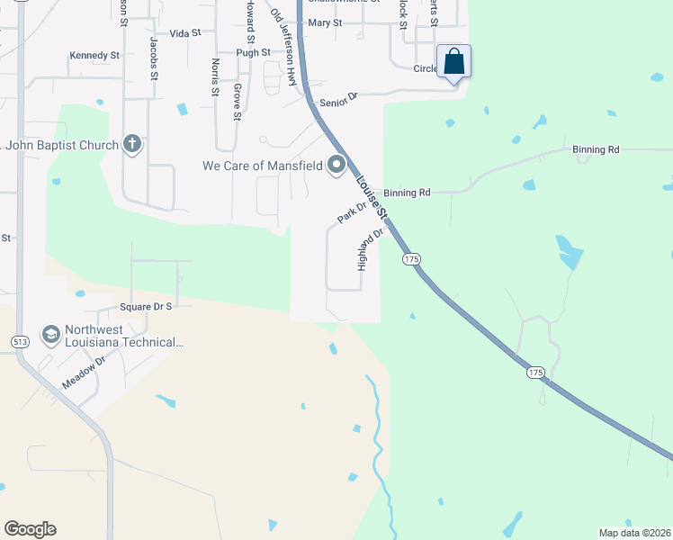 map of restaurants, bars, coffee shops, grocery stores, and more near 1503 Starks Drive in Mansfield