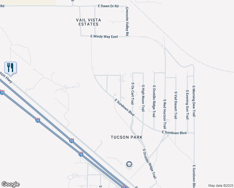 map of restaurants, bars, coffee shops, grocery stores, and more near 12700 Painted Pony Trail in Vail