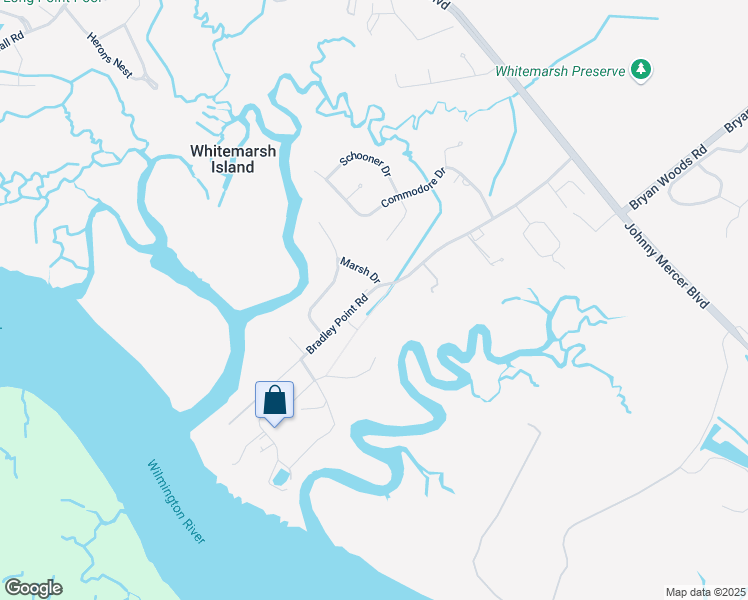 map of restaurants, bars, coffee shops, grocery stores, and more near 702 Bradley Point Road in Savannah