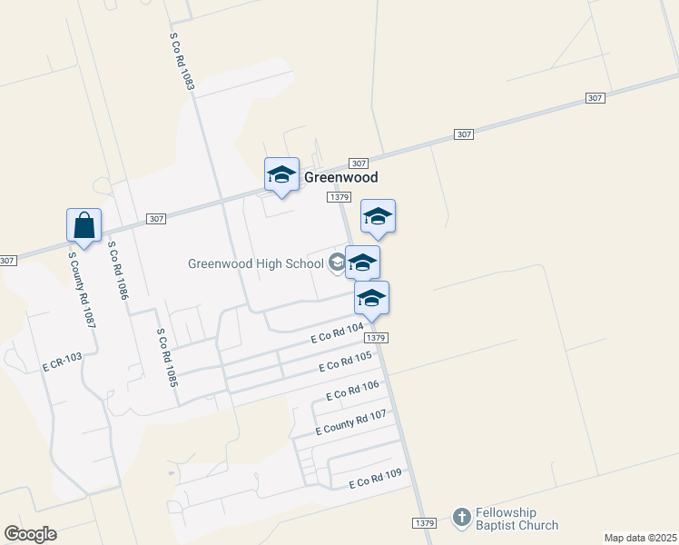 map of restaurants, bars, coffee shops, grocery stores, and more near 2700 Farm to Market Road 715 in Midland