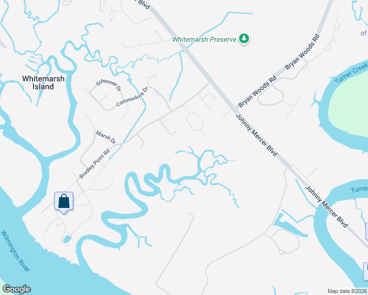 map of restaurants, bars, coffee shops, grocery stores, and more near 308 Bradley Point Road in Savannah