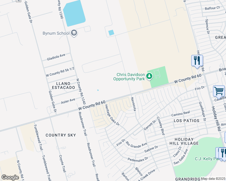 map of restaurants, bars, coffee shops, grocery stores, and more near 6000 Briarwood Avenue in Midland