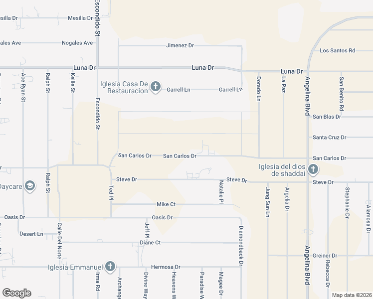 map of restaurants, bars, coffee shops, grocery stores, and more near 1016 Steve Drive in Chaparral
