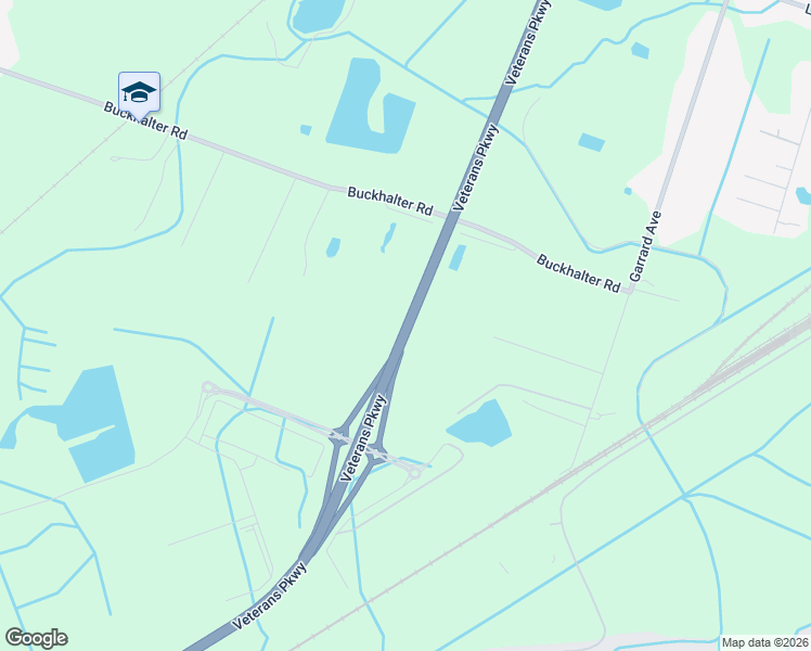 map of restaurants, bars, coffee shops, grocery stores, and more near Veterans Parkway in Savannah