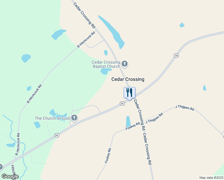 map of restaurants, bars, coffee shops, grocery stores, and more near 2883-C-1 Cedar Crossing Road in Uvalda