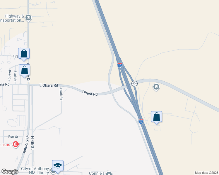 map of restaurants, bars, coffee shops, grocery stores, and more near 568 West Frontage Road in Anthony