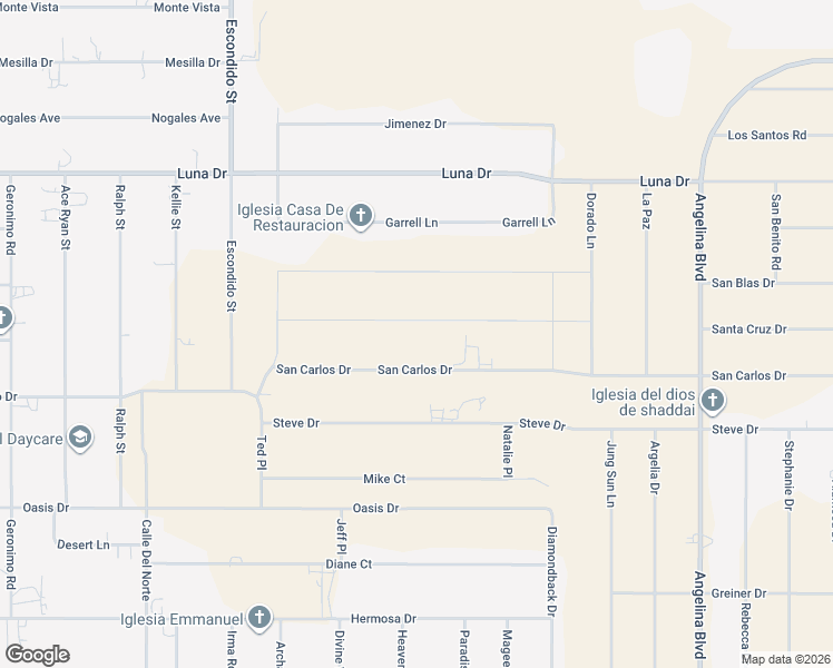 map of restaurants, bars, coffee shops, grocery stores, and more near 1016 Steve Drive in Chaparral