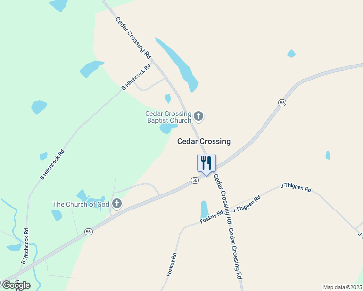 map of restaurants, bars, coffee shops, grocery stores, and more near 2883-C-1 Cedar Crossing Road in Uvalda