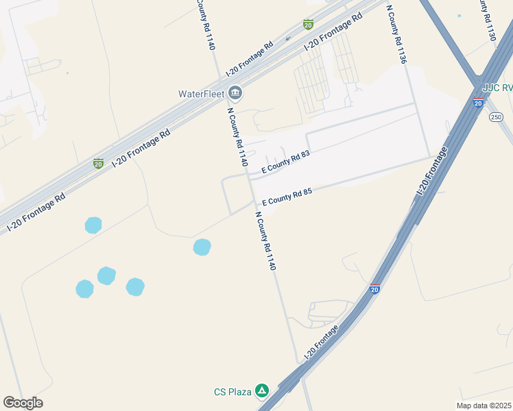 map of restaurants, bars, coffee shops, grocery stores, and more near 5101 East County Road 85 in Midland