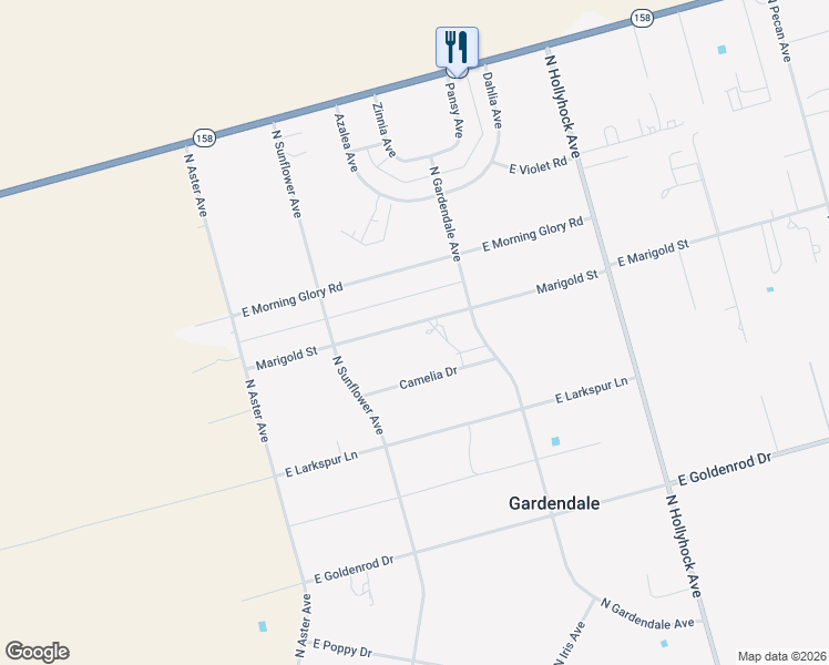 map of restaurants, bars, coffee shops, grocery stores, and more near 4122-4298 Marigold Street in Gardendale