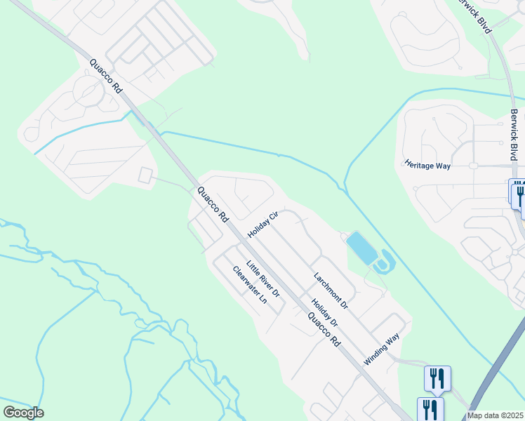 map of restaurants, bars, coffee shops, grocery stores, and more near 201 Laurelwood Drive in Savannah