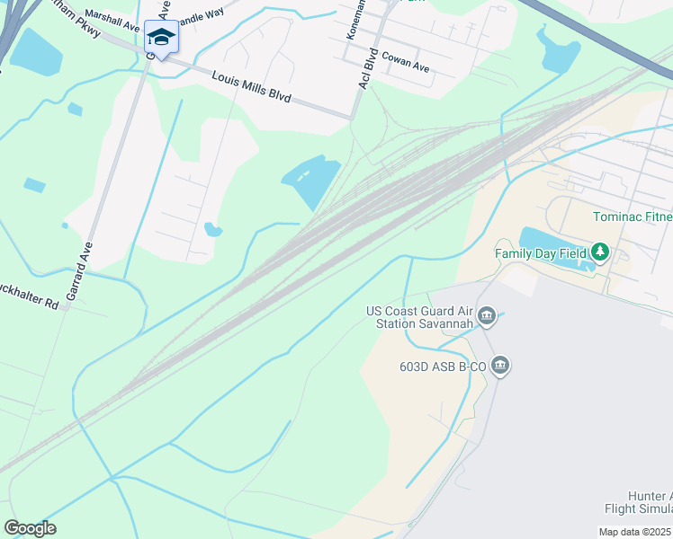 map of restaurants, bars, coffee shops, grocery stores, and more near Perimeter Road in Savannah