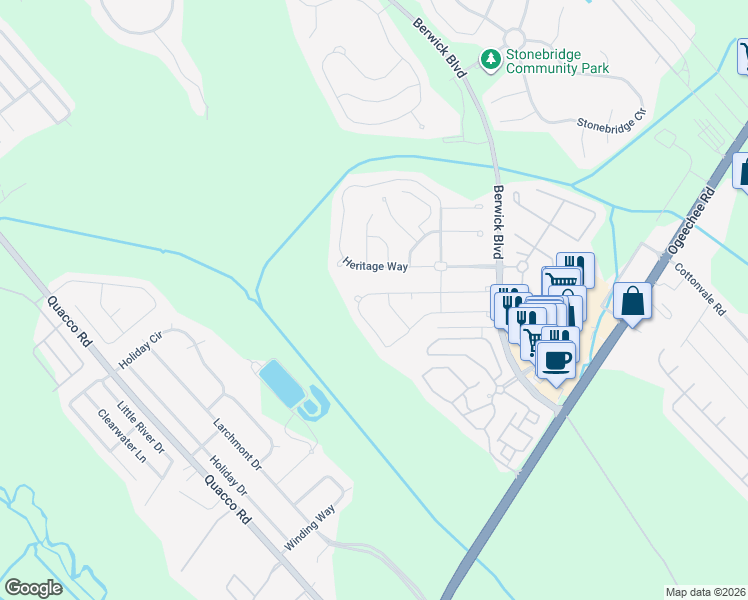 map of restaurants, bars, coffee shops, grocery stores, and more near 127 Parkview Road in Savannah