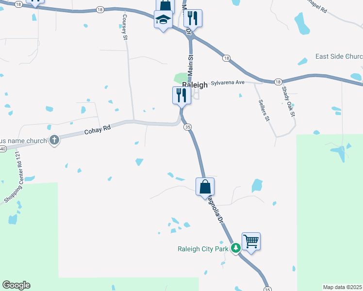 map of restaurants, bars, coffee shops, grocery stores, and more near Magnolia Drive in Raleigh