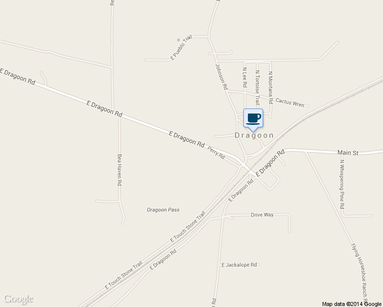 map of restaurants, bars, coffee shops, grocery stores, and more near 4743 Dragoon Road in Dragoon