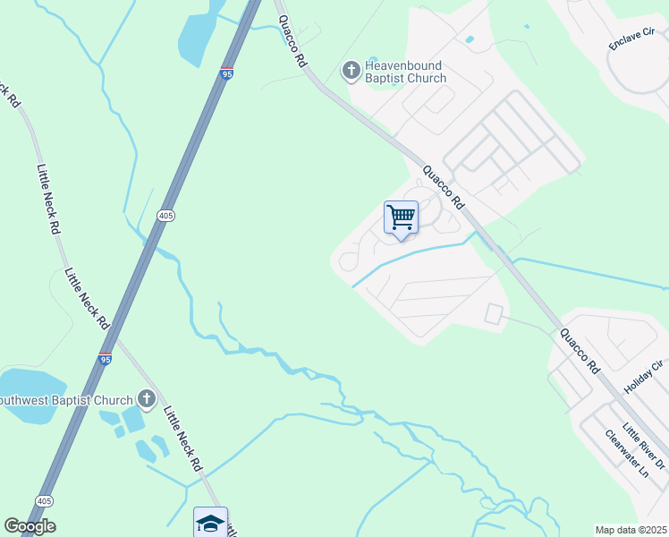 map of restaurants, bars, coffee shops, grocery stores, and more near 307 Green Oak Drive in Savannah