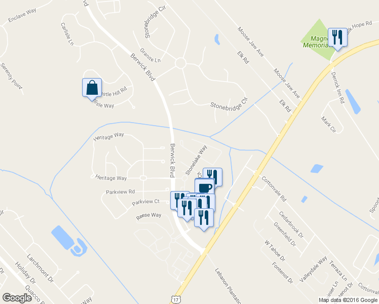 map of restaurants, bars, coffee shops, grocery stores, and more near 14 Quartz Way in Savannah