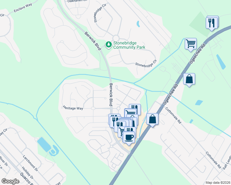 map of restaurants, bars, coffee shops, grocery stores, and more near 31 Quartz Way in Savannah
