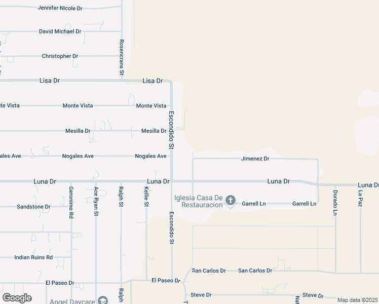 map of restaurants, bars, coffee shops, grocery stores, and more near 517 Escondido Street in Chaparral