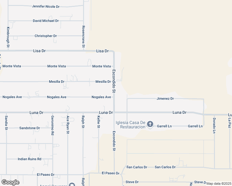 map of restaurants, bars, coffee shops, grocery stores, and more near 517 Escondido Street in Chaparral