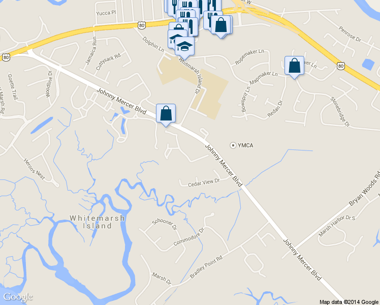 map of restaurants, bars, coffee shops, grocery stores, and more near 7104 Walden Park Drive in Savannah