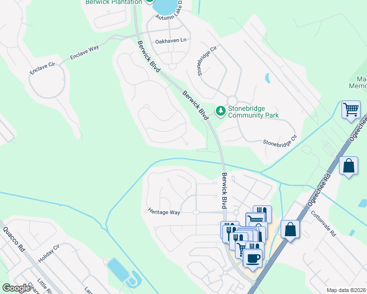 map of restaurants, bars, coffee shops, grocery stores, and more near 5 Aberdeen Terrace in Savannah