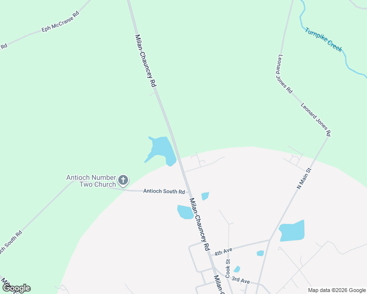 map of restaurants, bars, coffee shops, grocery stores, and more near 2665 Milan-Chauncey Road in Milan