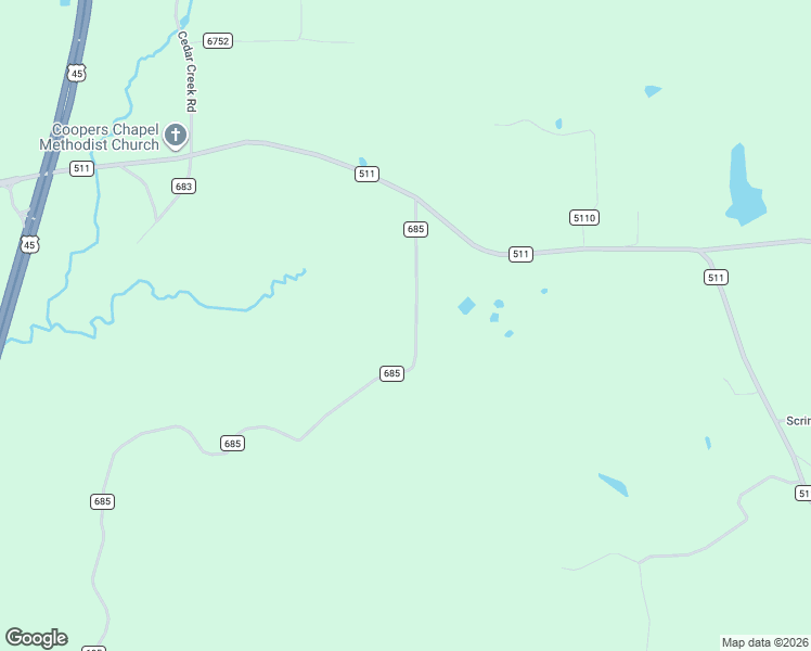 map of restaurants, bars, coffee shops, grocery stores, and more near 346 County Road 685 in Quitman