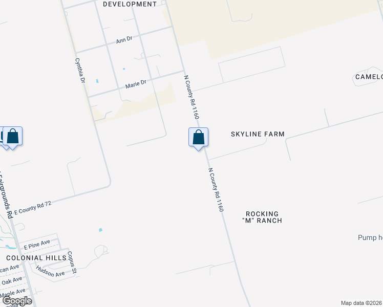 map of restaurants, bars, coffee shops, grocery stores, and more near 3001 North County Road 1160 in Midland