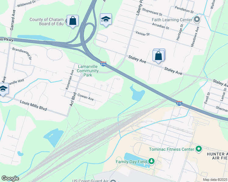 map of restaurants, bars, coffee shops, grocery stores, and more near 1900 Westlake Avenue in Savannah