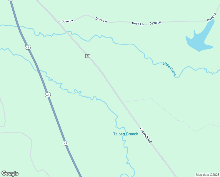 map of restaurants, bars, coffee shops, grocery stores, and more near 4225 Clayhill Road in Dixons Mills