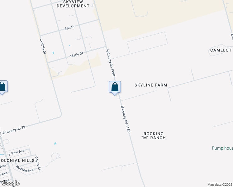 map of restaurants, bars, coffee shops, grocery stores, and more near 3001 North County Road 1160 in Midland