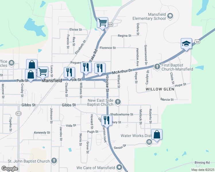 map of restaurants, bars, coffee shops, grocery stores, and more near in 