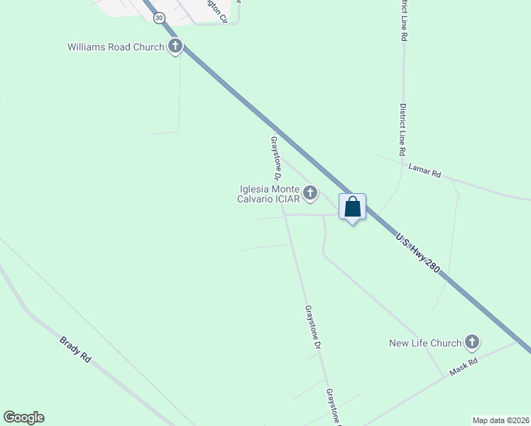 map of restaurants, bars, coffee shops, grocery stores, and more near 102 Sandstone Drive in Americus