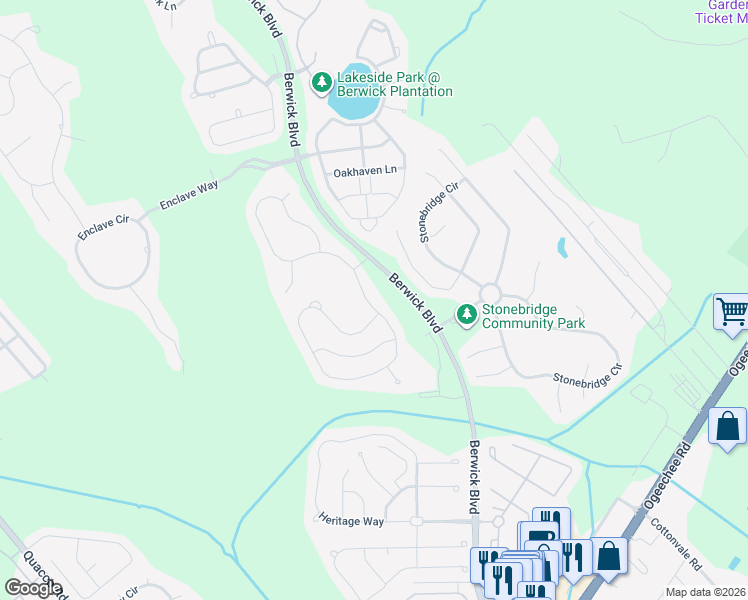 map of restaurants, bars, coffee shops, grocery stores, and more near 112 Carlisle Way in Savannah
