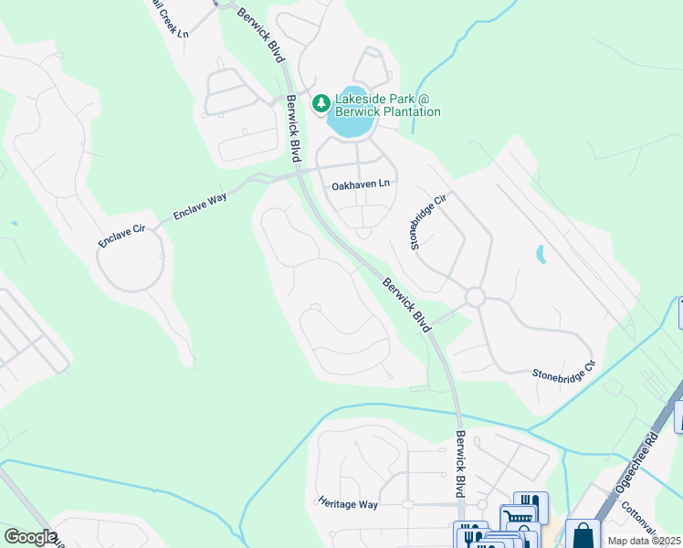 map of restaurants, bars, coffee shops, grocery stores, and more near 1 Carlisle Ln in Savannah