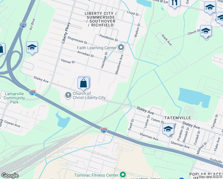 map of restaurants, bars, coffee shops, grocery stores, and more near 4720 Meadows Avenue in Savannah