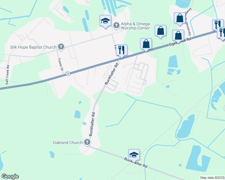 map of restaurants, bars, coffee shops, grocery stores, and more near 32 Mortons Mph in Savannah