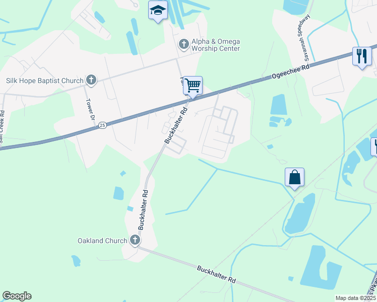 map of restaurants, bars, coffee shops, grocery stores, and more near 32 Mortons Mph in Savannah