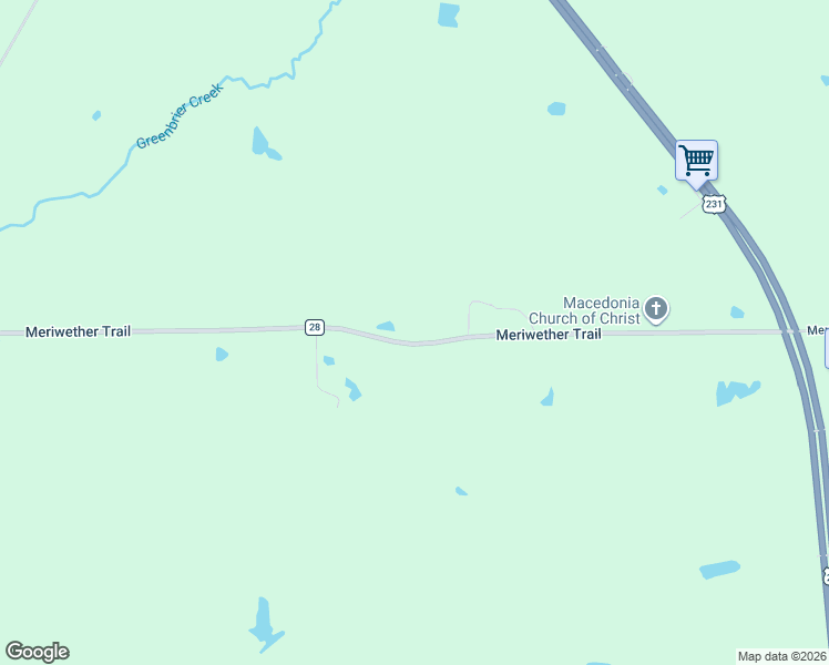map of restaurants, bars, coffee shops, grocery stores, and more near 16336 Meriwether Trail in Grady