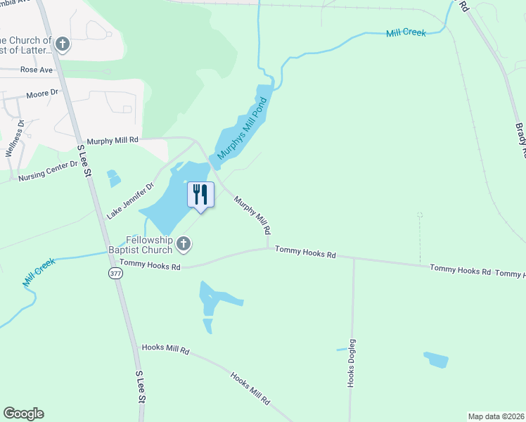 map of restaurants, bars, coffee shops, grocery stores, and more near 333 Murphy Mill Road in Americus