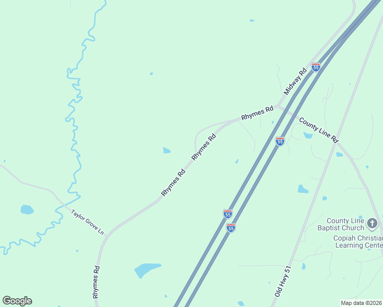 map of restaurants, bars, coffee shops, grocery stores, and more near 4053 Rhymes Road in Crystal Springs